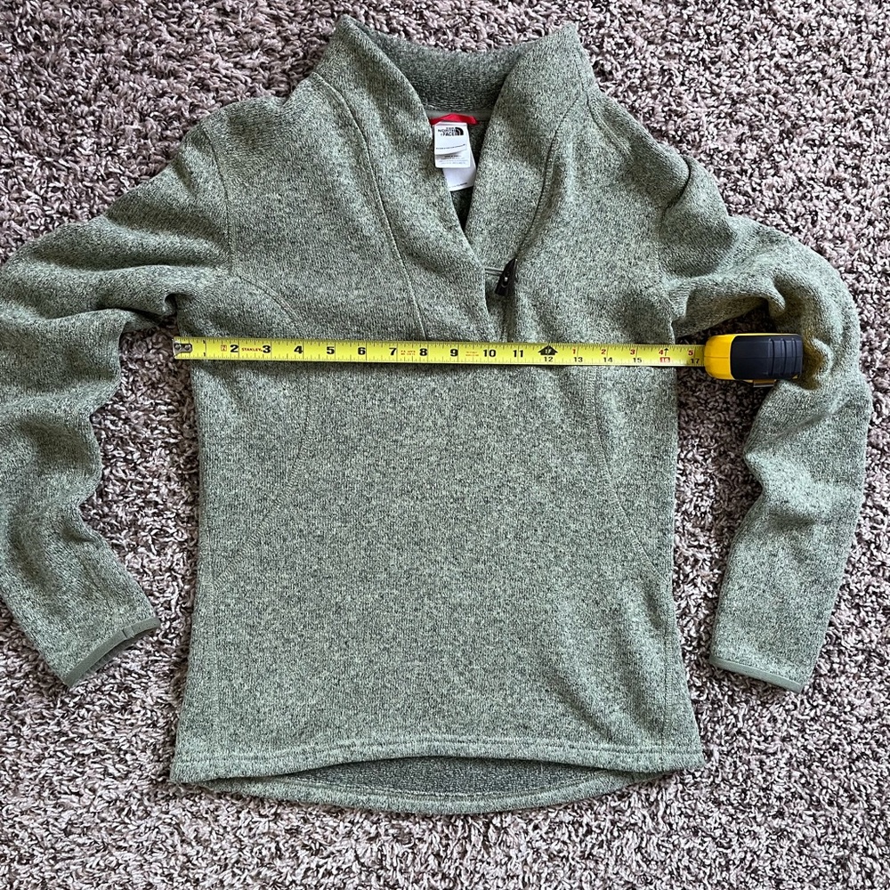 The North Face Olive Green Shawl Collar Pullover Toggle Neck Sweater - Picture 5 of 7